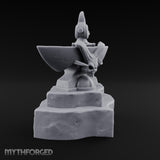 Horns Hold the Hammer Still Stone Skull Anvil with Hammer