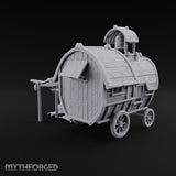 Bell Rings, Kettle Sings Wooden Caravan Wagon with Camp