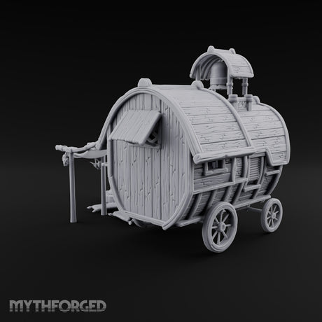 Bell Rings, Kettle Sings Wooden Caravan Wagon with Camp