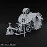Bell Rings, Kettle Sings Wooden Caravan Wagon with Camp