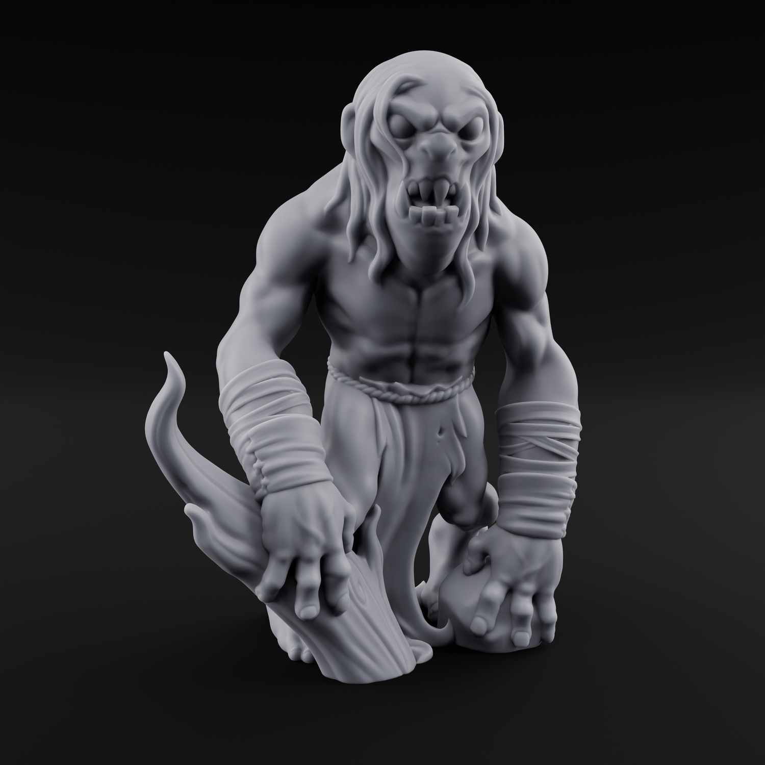 Rock Lobbing Ghoul Creepers Miniature for Dungeons and Dragons, Pathfinder or other TTRPGs