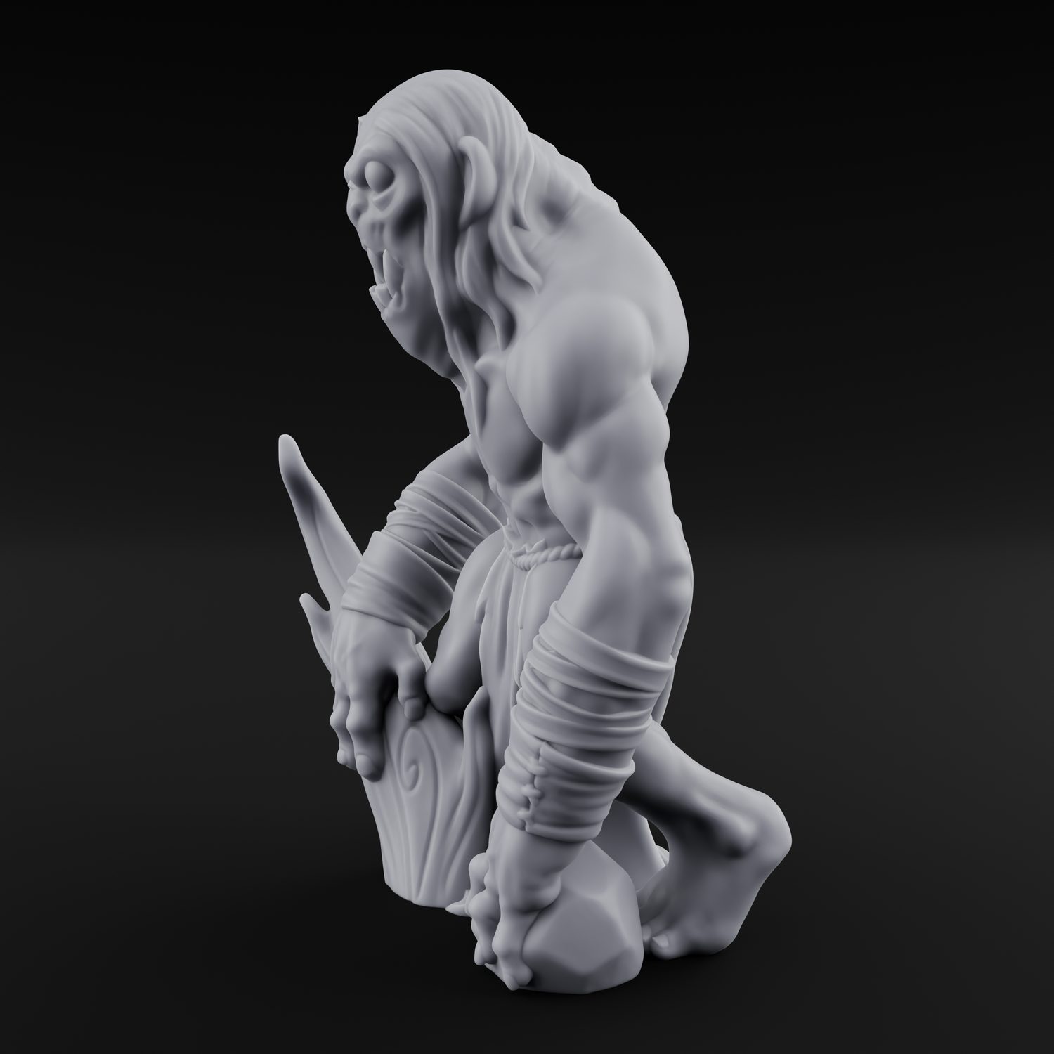 Rock Lobbing Ghoul Creepers Miniature for Dungeons and Dragons, Pathfinder or other TTRPGs