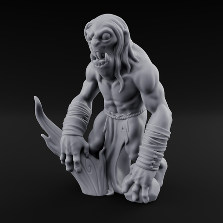 Rock Lobbing Ghoul Creeper A Miniature for Dungeons and Dragons, Pathfinder or other TTRPGs
