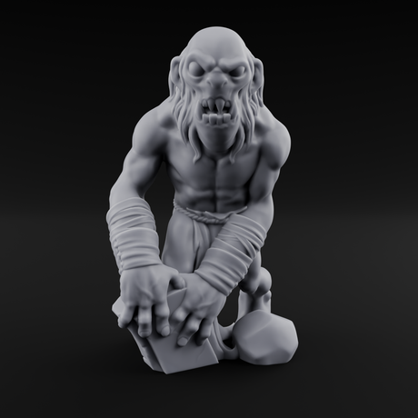 Rock Lobbing Ghoul Creepers Miniature for Dungeons and Dragons, Pathfinder or other TTRPGs