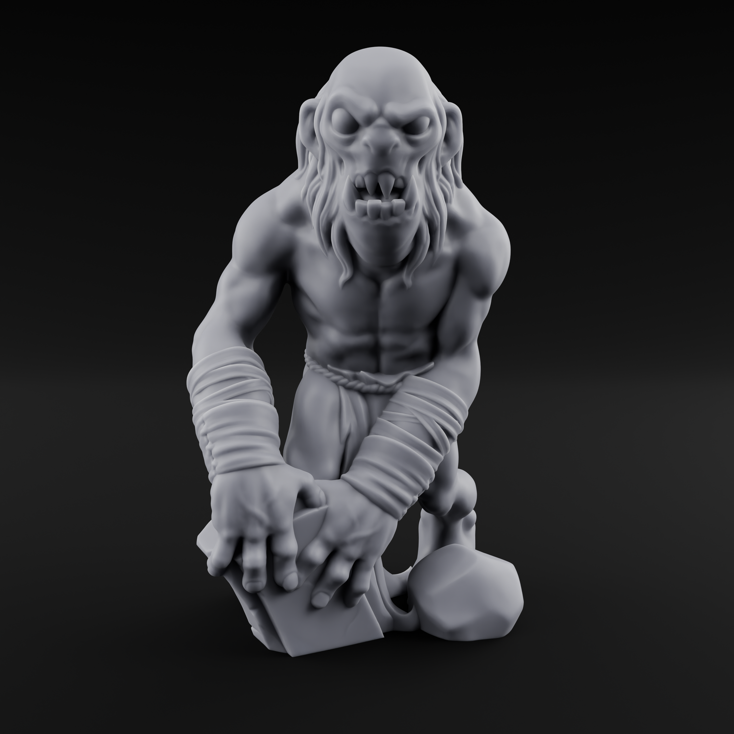 Rock Lobbing Ghoul Creeper B Miniature for Dungeons and Dragons, Pathfinder or other TTRPGs
