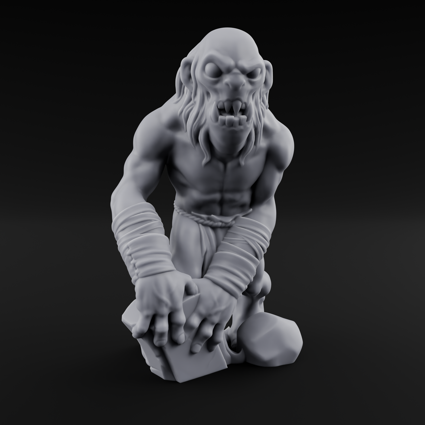 Rock Lobbing Ghoul Creeper B Miniature for Dungeons and Dragons, Pathfinder or other TTRPGs