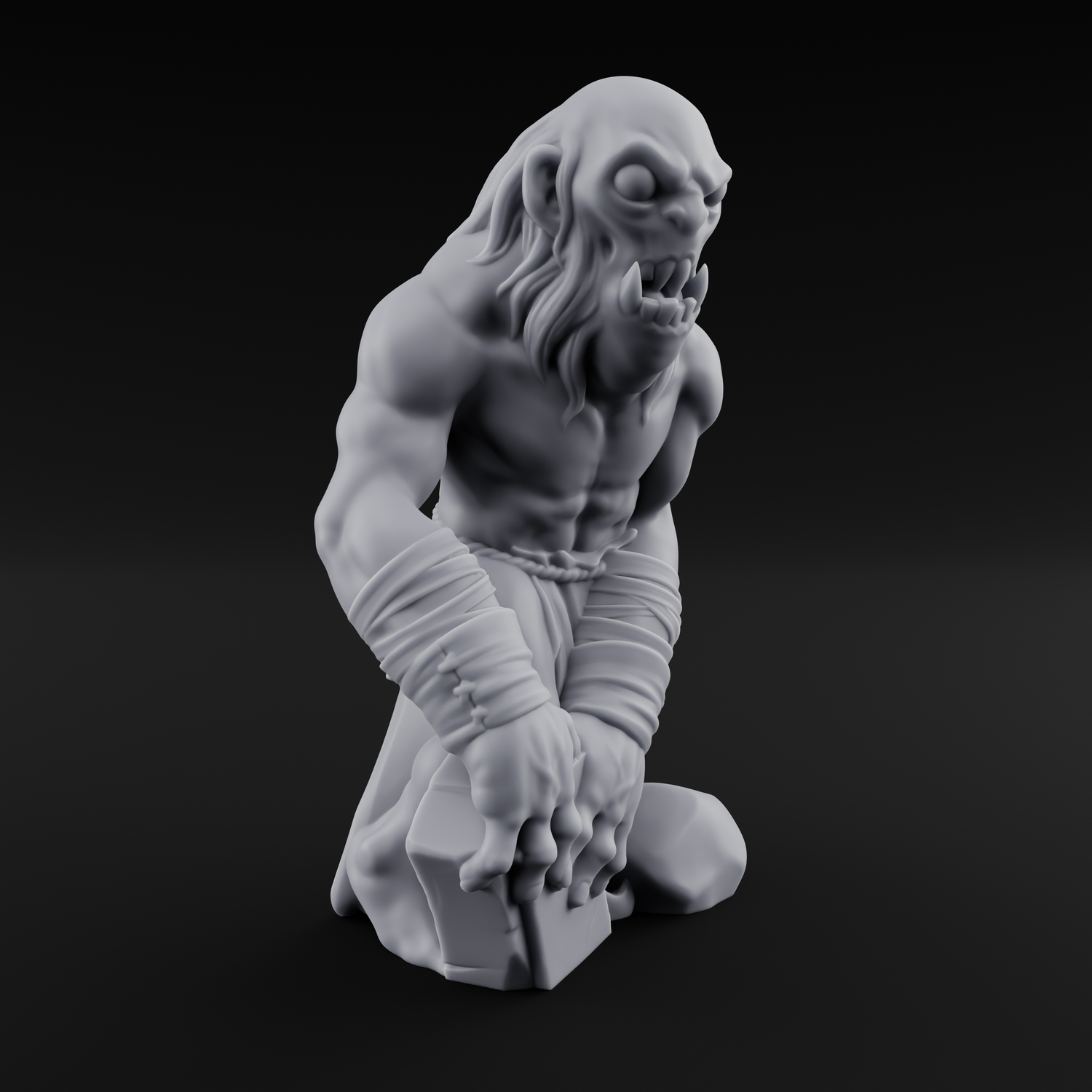 Rock Lobbing Ghoul Creepers Miniature for Dungeons and Dragons, Pathfinder or other TTRPGs