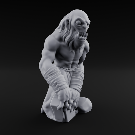 Rock Lobbing Ghoul Creeper B Miniature for Dungeons and Dragons, Pathfinder or other TTRPGs