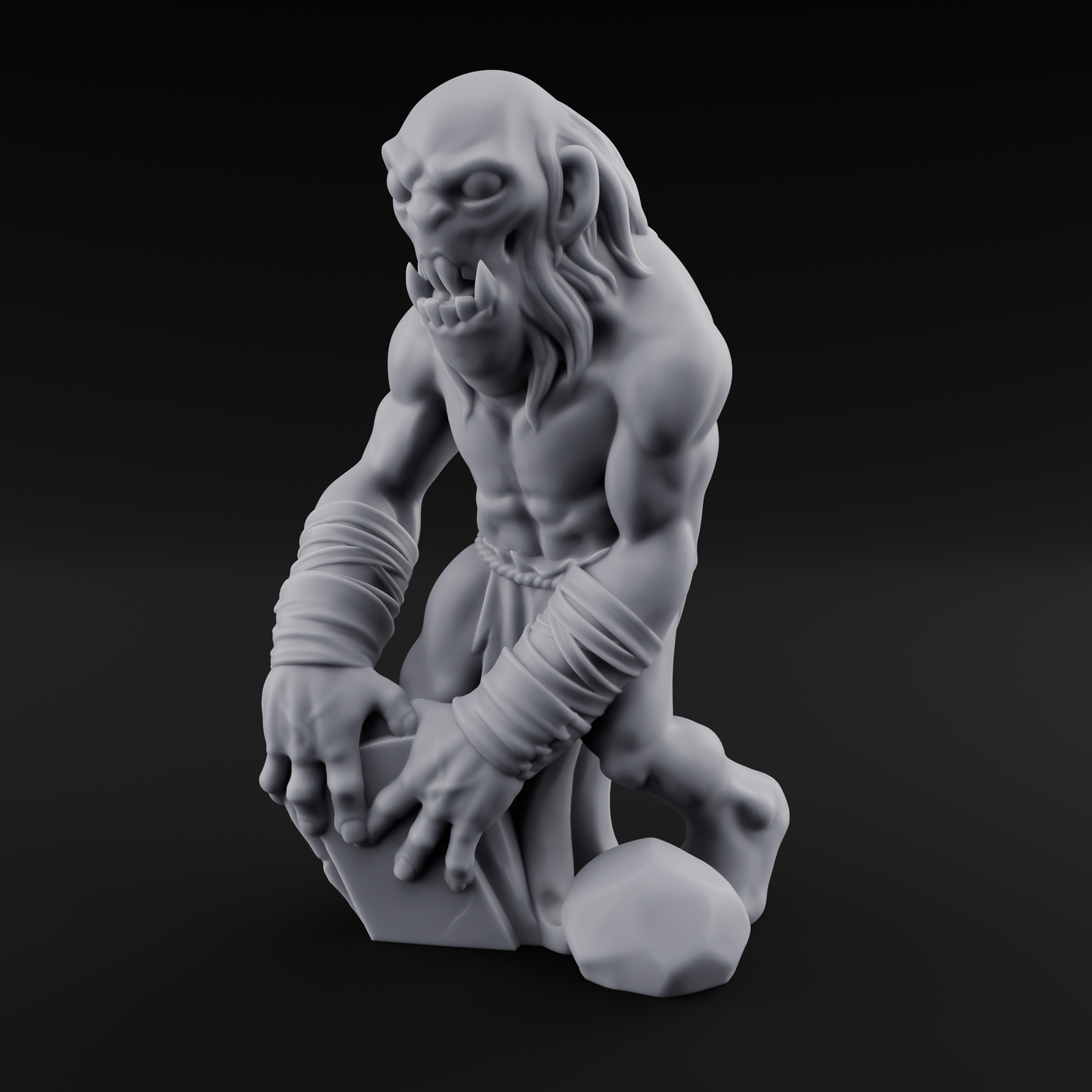 Rock Lobbing Ghoul Creepers Miniature for Dungeons and Dragons, Pathfinder or other TTRPGs