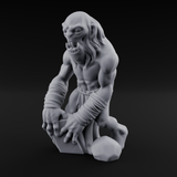 Rock Lobbing Ghoul Creepers Miniature for Dungeons and Dragons, Pathfinder or other TTRPGs