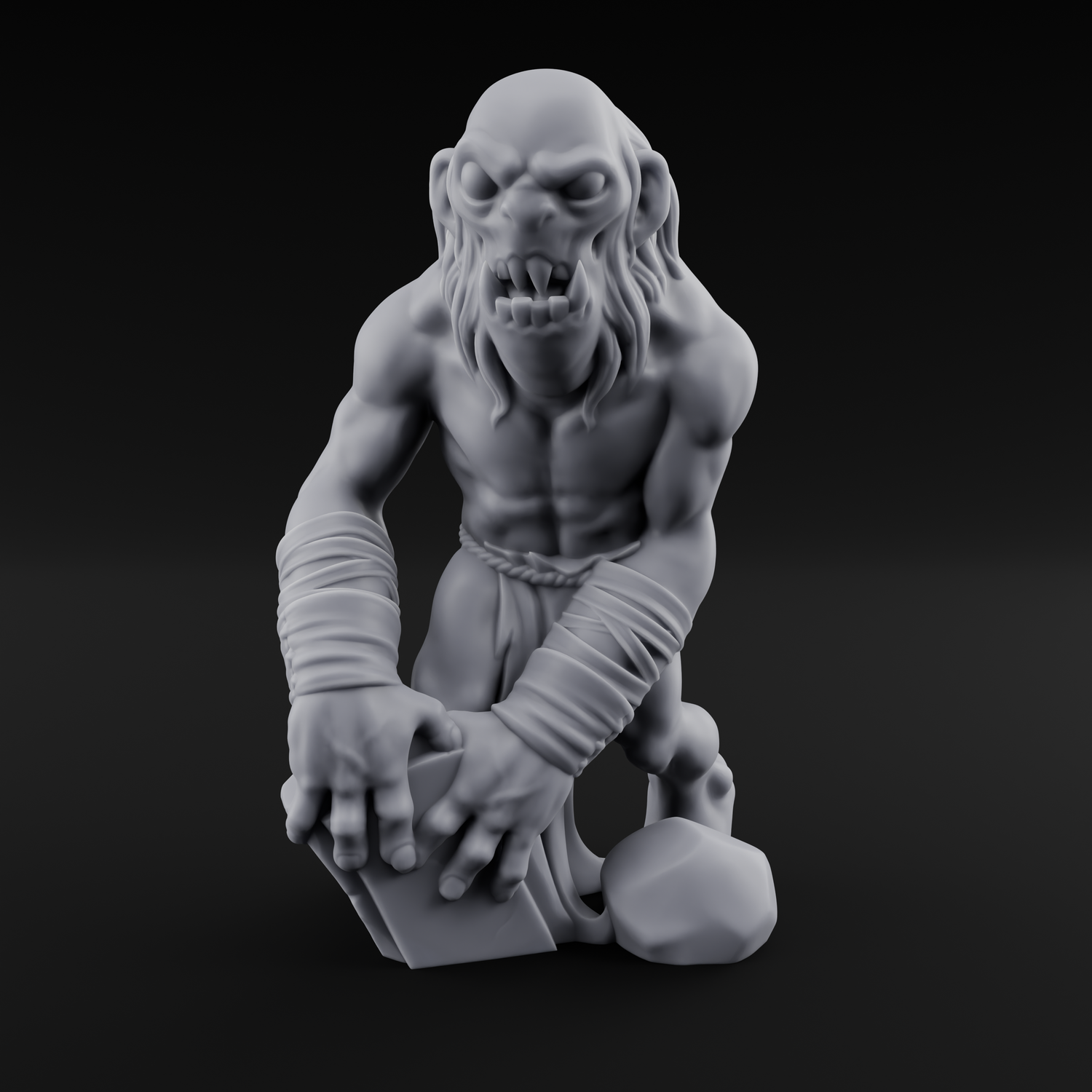 Rock Lobbing Ghoul Creeper B Miniature for Dungeons and Dragons, Pathfinder or other TTRPGs