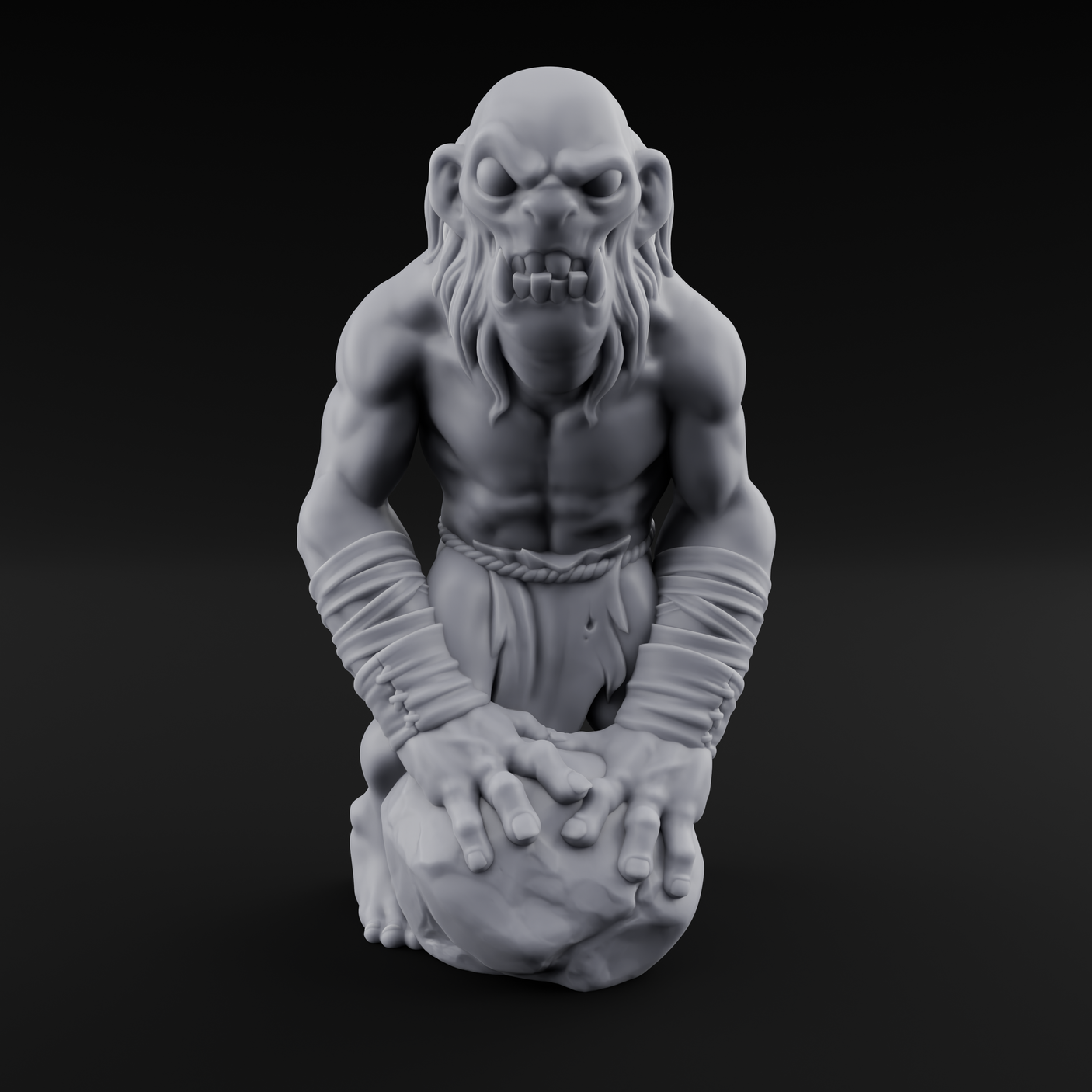 Rock Lobbing Ghoul Creepers Miniature for Dungeons and Dragons, Pathfinder or other TTRPGs