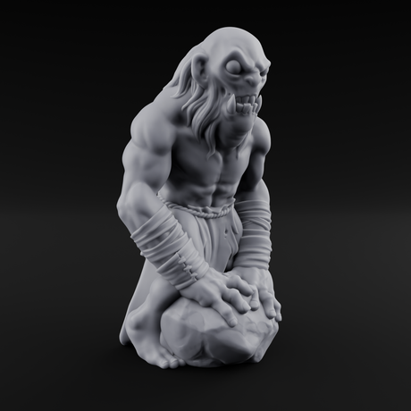 Rock Lobbing Ghoul Creepers Miniature for Dungeons and Dragons, Pathfinder or other TTRPGs
