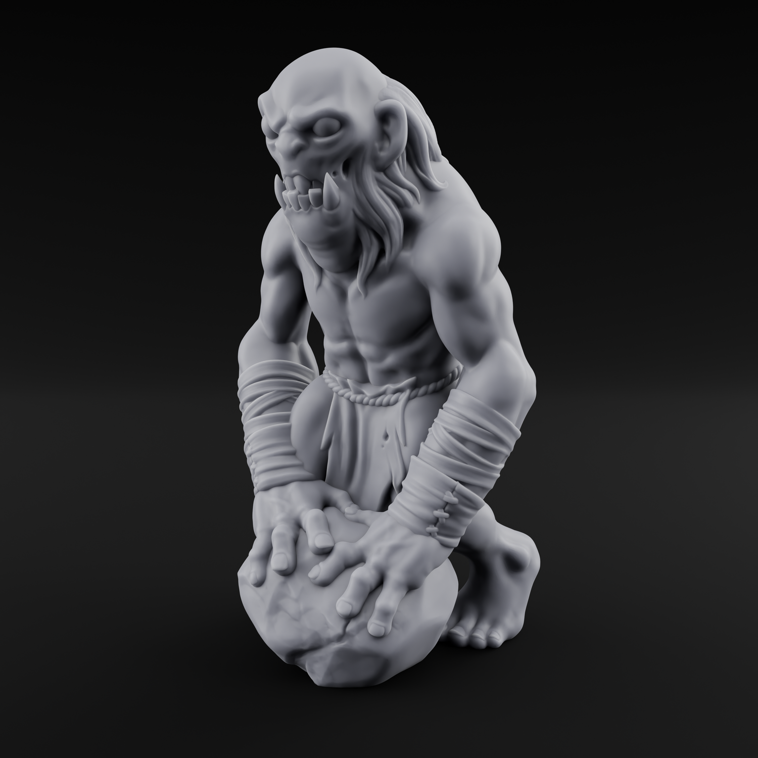 Rock Lobbing Ghoul Creeper C Miniature for Dungeons and Dragons, Pathfinder or other TTRPGs