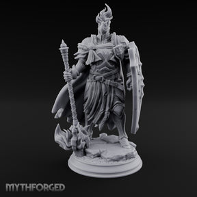 Flame Crowned Human Knight Miniature for Dungeons and Dragons, Pathfinder or other TTRPGs