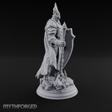 Flame Crowned Human Knight Miniature for Dungeons and Dragons, Pathfinder or other TTRPGs
