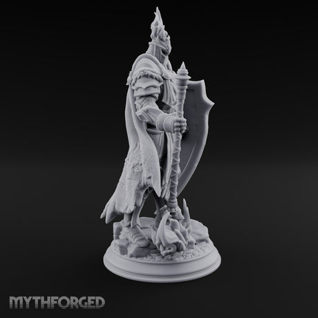 Flame Crowned Human Knight Miniature for Dungeons and Dragons, Pathfinder or other TTRPGs