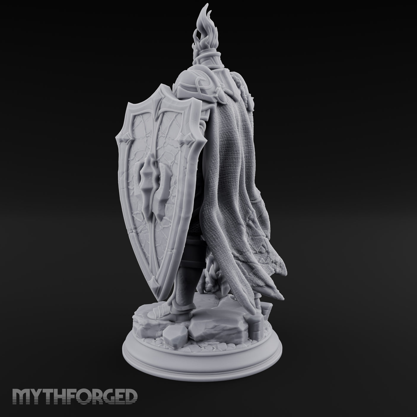 Flame Crowned Human Knight Miniature for Dungeons and Dragons, Pathfinder or other TTRPGs