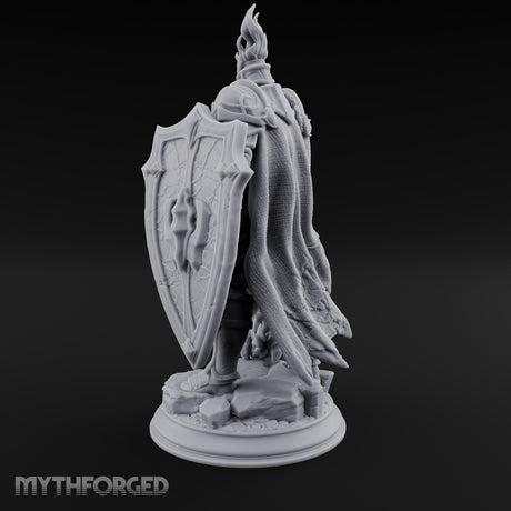 Flame Crowned Human Knight Miniature for Dungeons and Dragons, Pathfinder or other TTRPGs