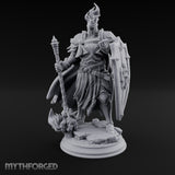Flame Crowned Human Knight Miniature for Dungeons and Dragons, Pathfinder or other TTRPGs
