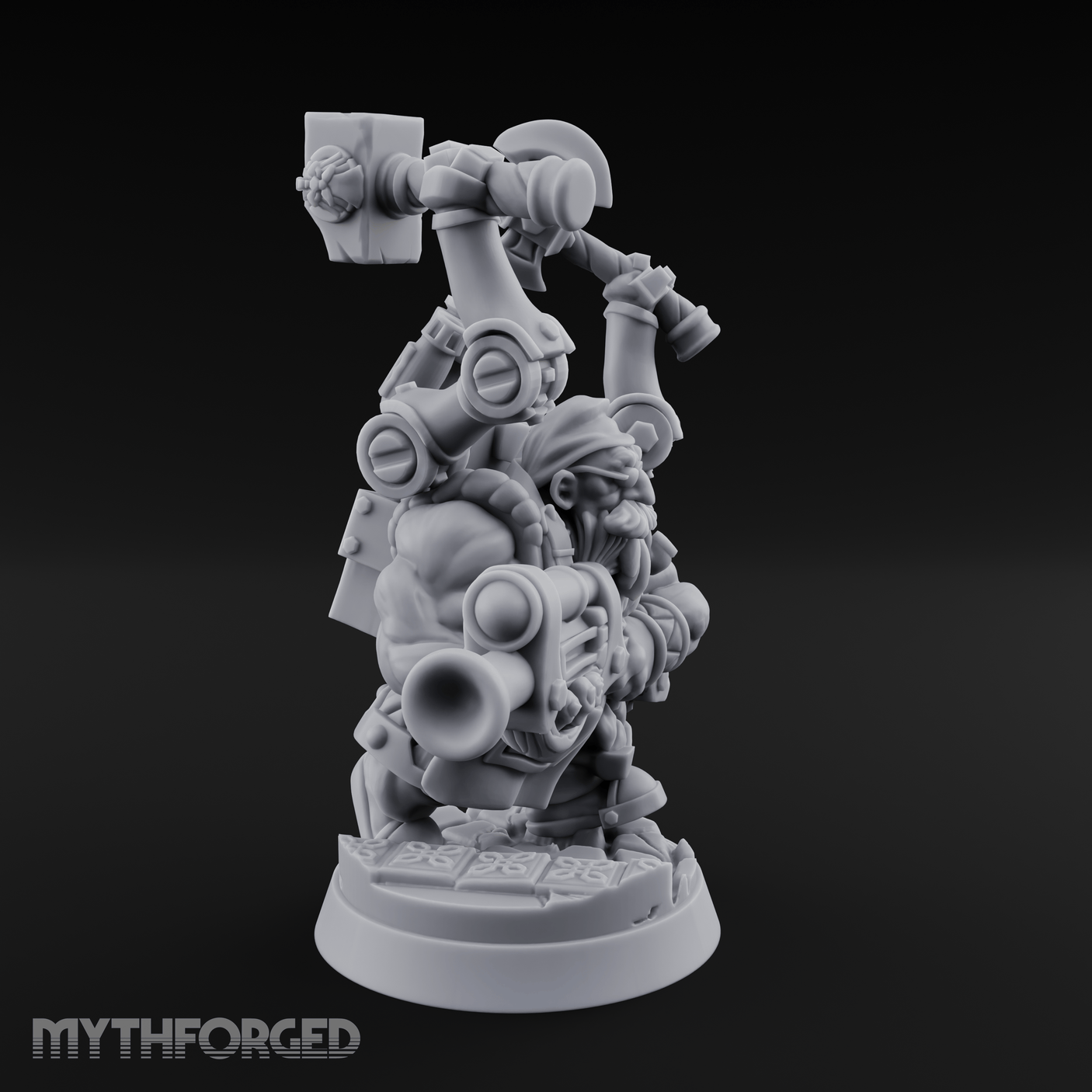 Armed To The Gills Dwarf Artificer Miniature for Dungeons and Dragons, Pathfinder or other TTRPGs