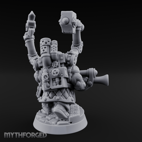 Armed To The Gills Dwarf Artificer Miniature for Dungeons and Dragons, Pathfinder or other TTRPGs