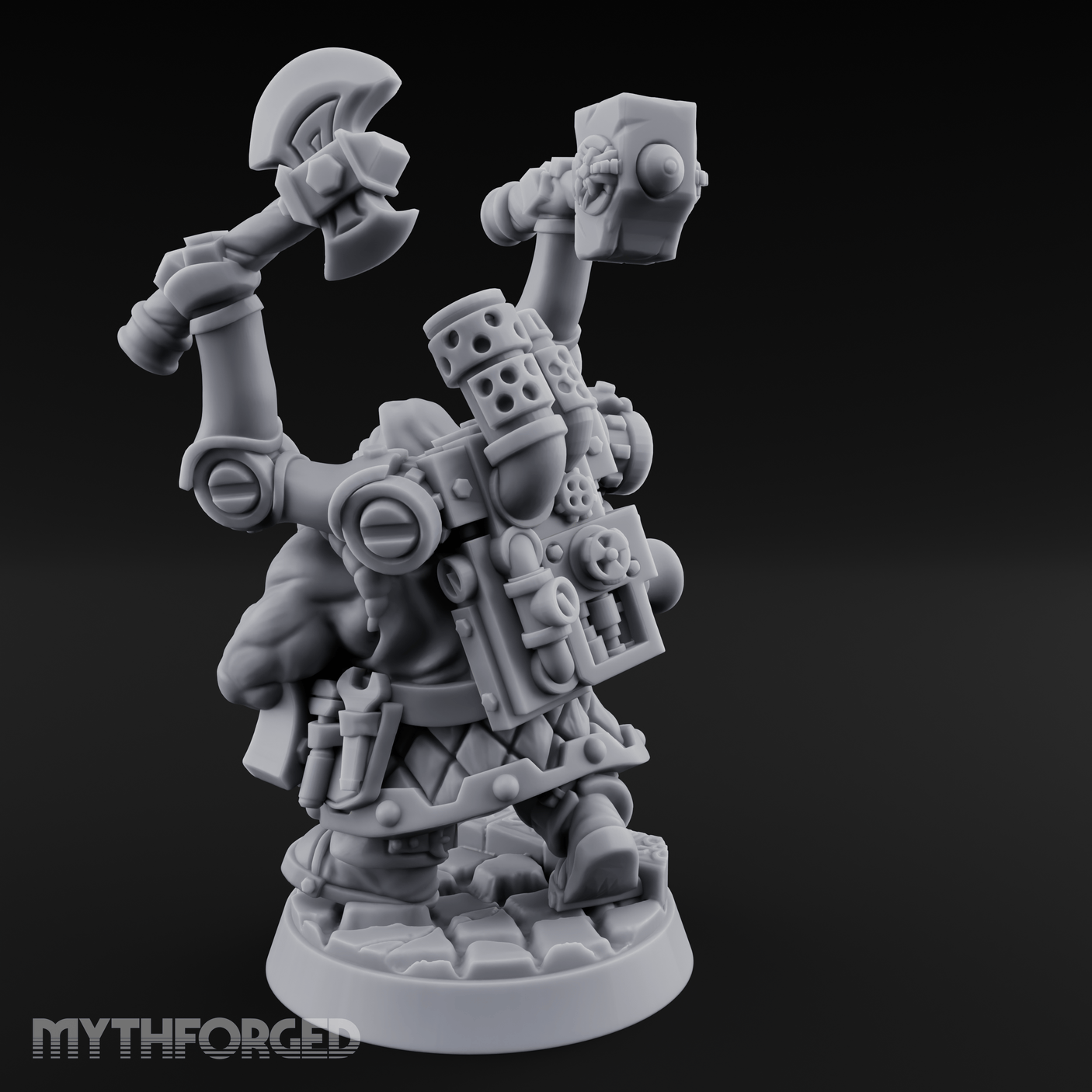 Armed To The Gills Dwarf Artificer Miniature for Dungeons and Dragons, Pathfinder or other TTRPGs
