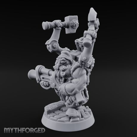 Armed To The Gills Dwarf Artificer Miniature for Dungeons and Dragons, Pathfinder or other TTRPGs