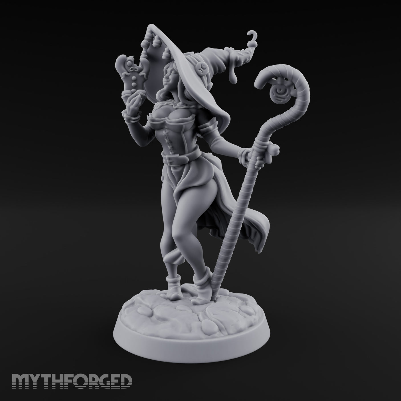 Gingerbread Man Dangling Human Witch Miniature for Dungeons and Dragons, Pathfinder or other TTRPGs