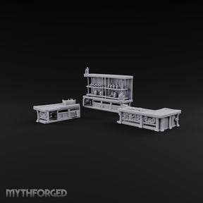 Blown Glass, Blown Budget Wooden Shop Counter Set