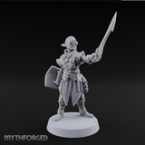 Glasses Wearing Swinging Elf Adventurer — Sword