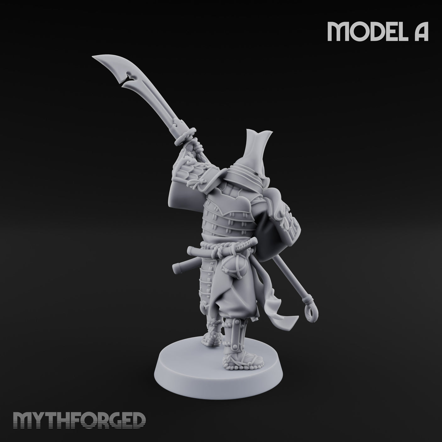 Glave Bearing Ashigaru Warrior A Miniature for Dungeons and Dragons, Pathfinder or other TTRPGs