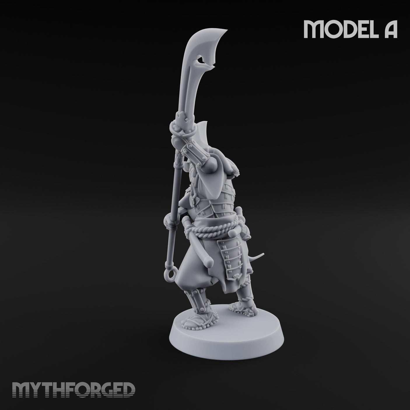 Glave Bearing Ashigaru Warrior A Miniature for Dungeons and Dragons, Pathfinder or other TTRPGs
