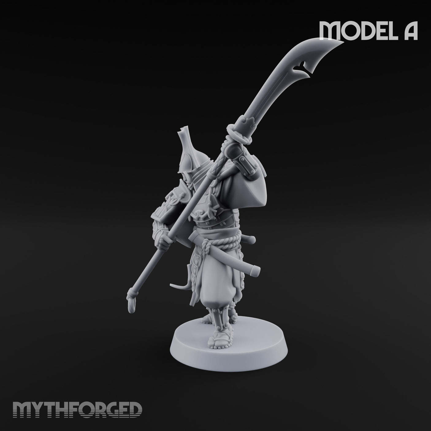 Glave Bearing Ashigaru Warrior A Miniature for Dungeons and Dragons, Pathfinder or other TTRPGs