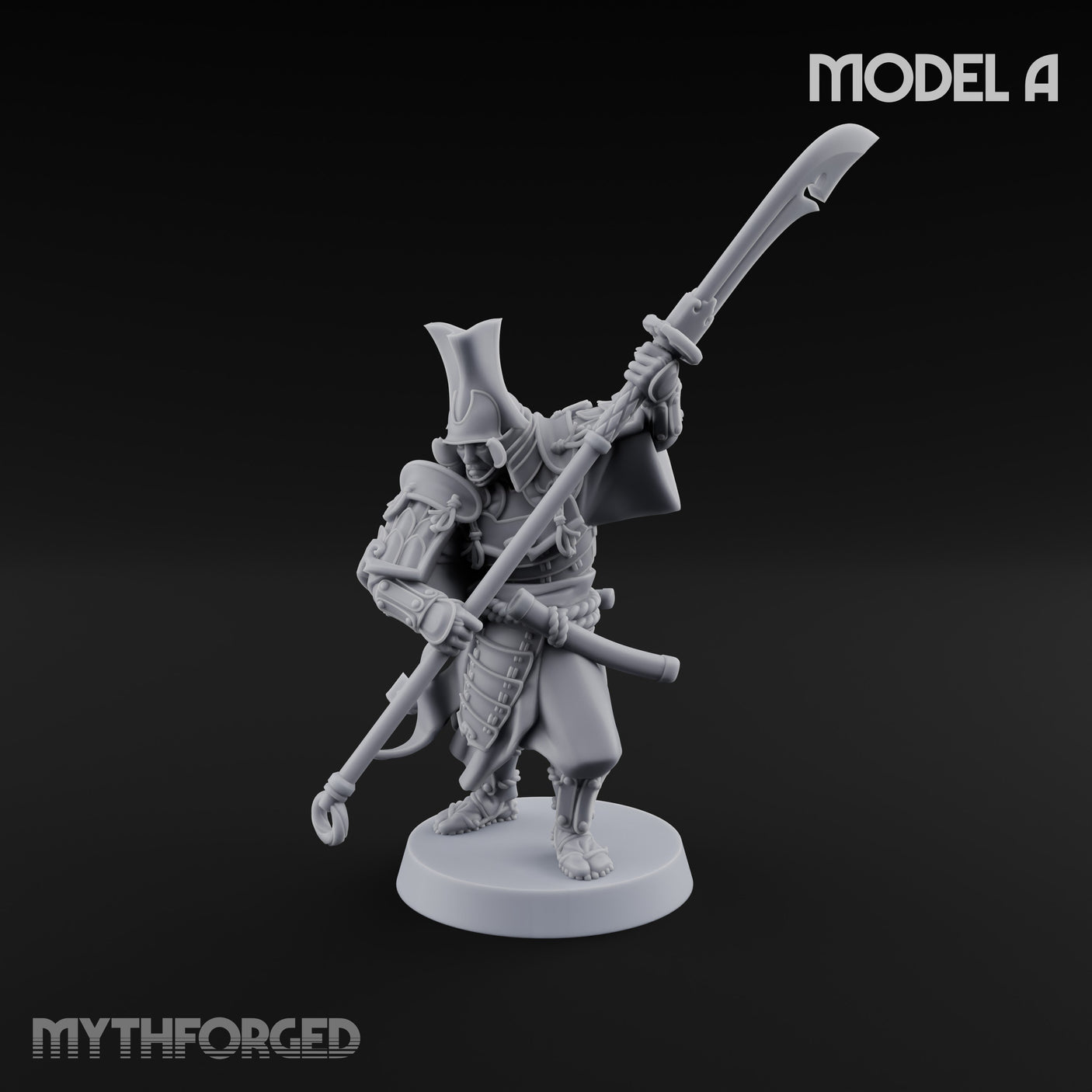 Glave Bearing Ashigaru Warrior A Miniature for Dungeons and Dragons, Pathfinder or other TTRPGs