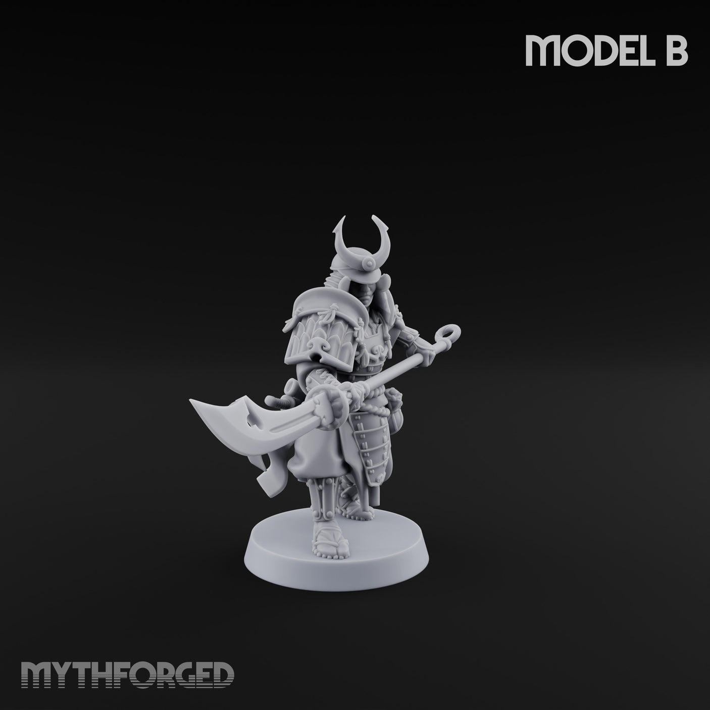 Glave Bearing Ashigaru Warrior B Miniature for Dungeons and Dragons, Pathfinder or other TTRPGs