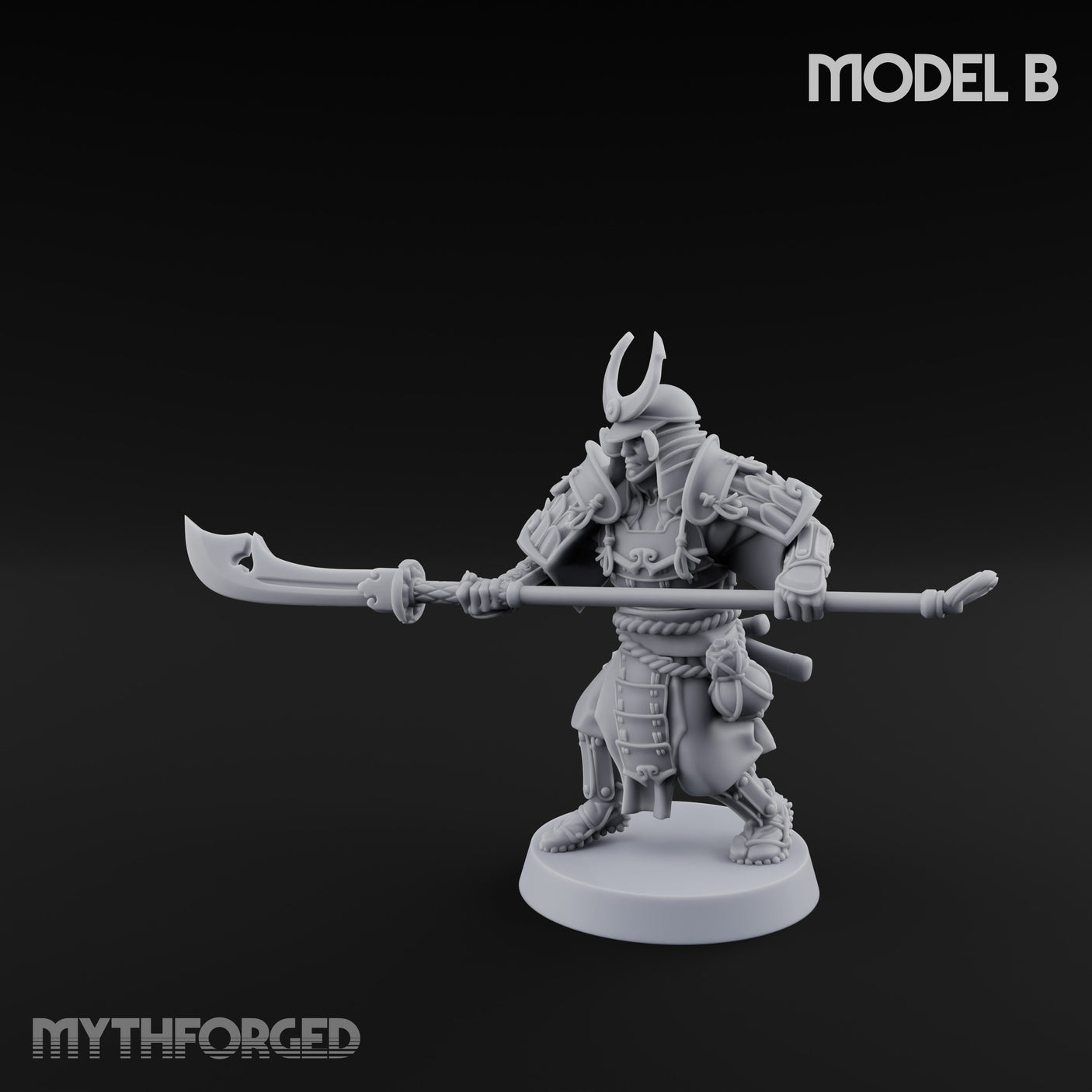 Glave Bearing Ashigaru Warrior B Miniature for Dungeons and Dragons, Pathfinder or other TTRPGs