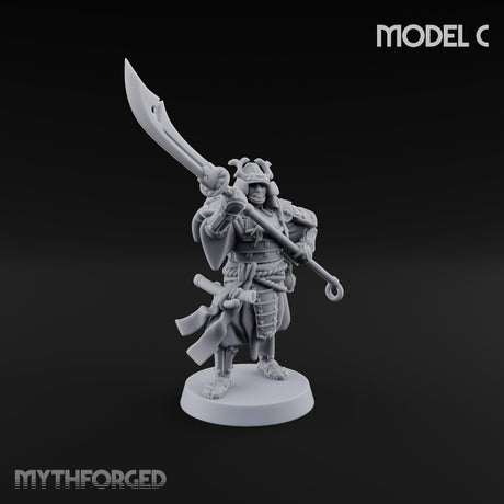 Glave Bearing Ashigaru Warrior C Miniature for Dungeons and Dragons, Pathfinder or other TTRPGs