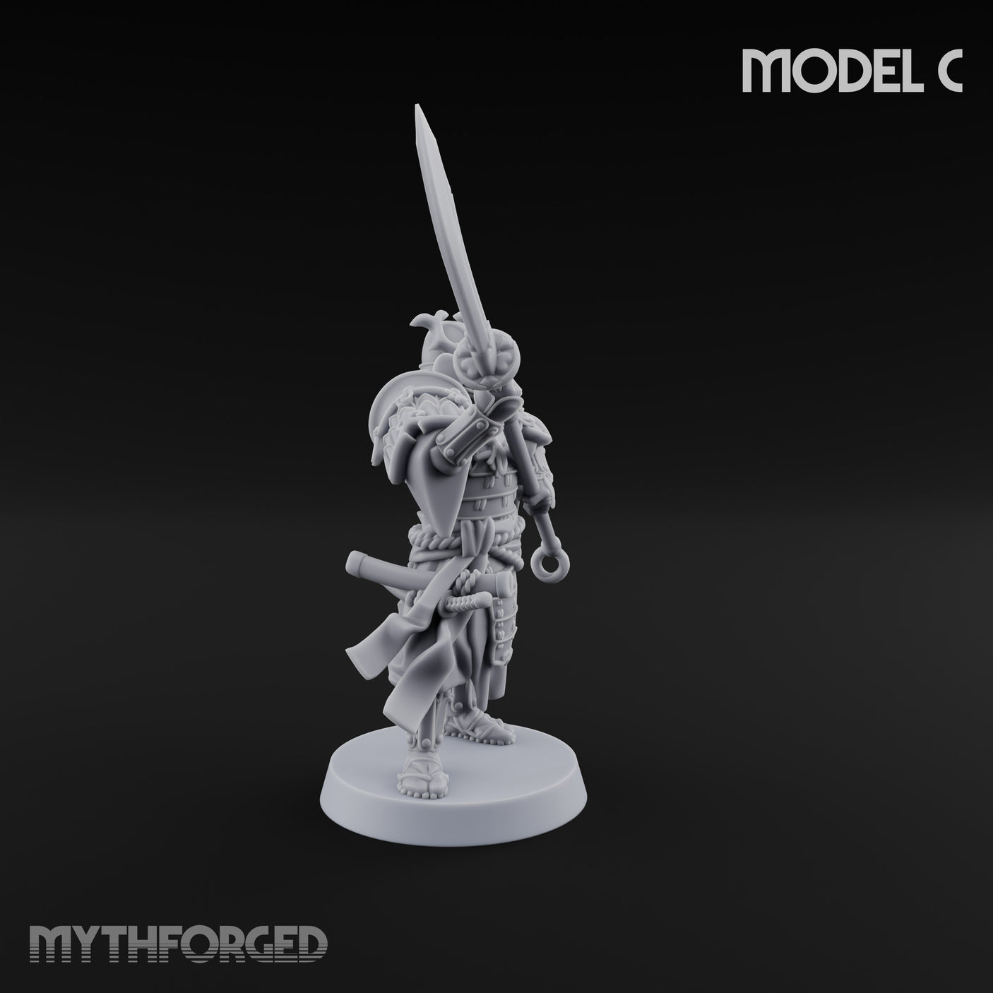 Glave Bearing Ashigaru Warrior C Miniature for Dungeons and Dragons, Pathfinder or other TTRPGs