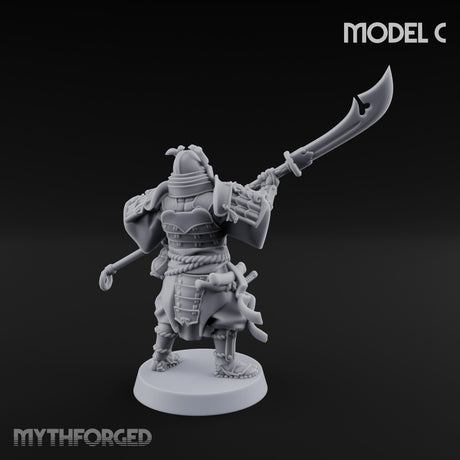 Glave Bearing Ashigaru Warrior C Miniature for Dungeons and Dragons, Pathfinder or other TTRPGs