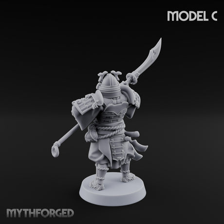 Glave Bearing Ashigaru Warrior C Miniature for Dungeons and Dragons, Pathfinder or other TTRPGs