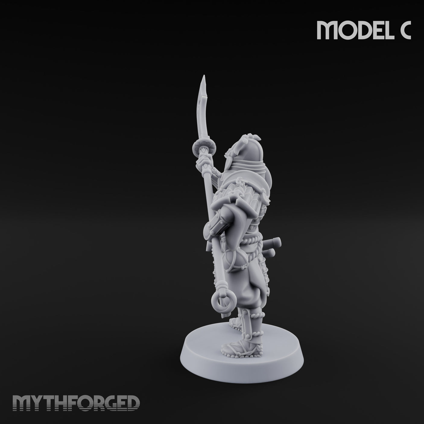 Glave Bearing Ashigaru Warrior C Miniature for Dungeons and Dragons, Pathfinder or other TTRPGs