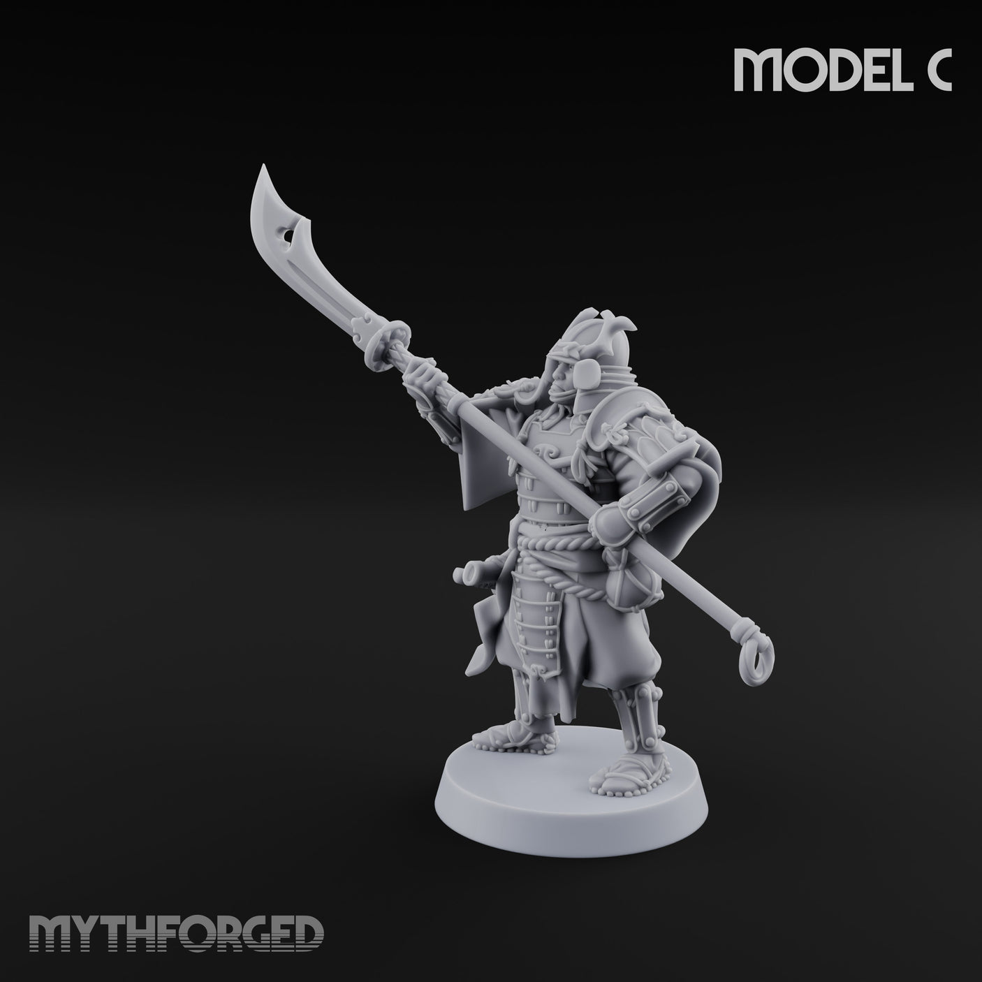Glave Bearing Ashigaru Warrior C Miniature for Dungeons and Dragons, Pathfinder or other TTRPGs