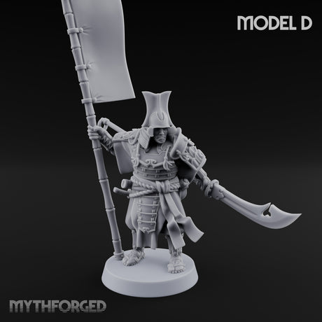 Glave Bearing Ashigaru Warrior D Miniature for Dungeons and Dragons, Pathfinder or other TTRPGs