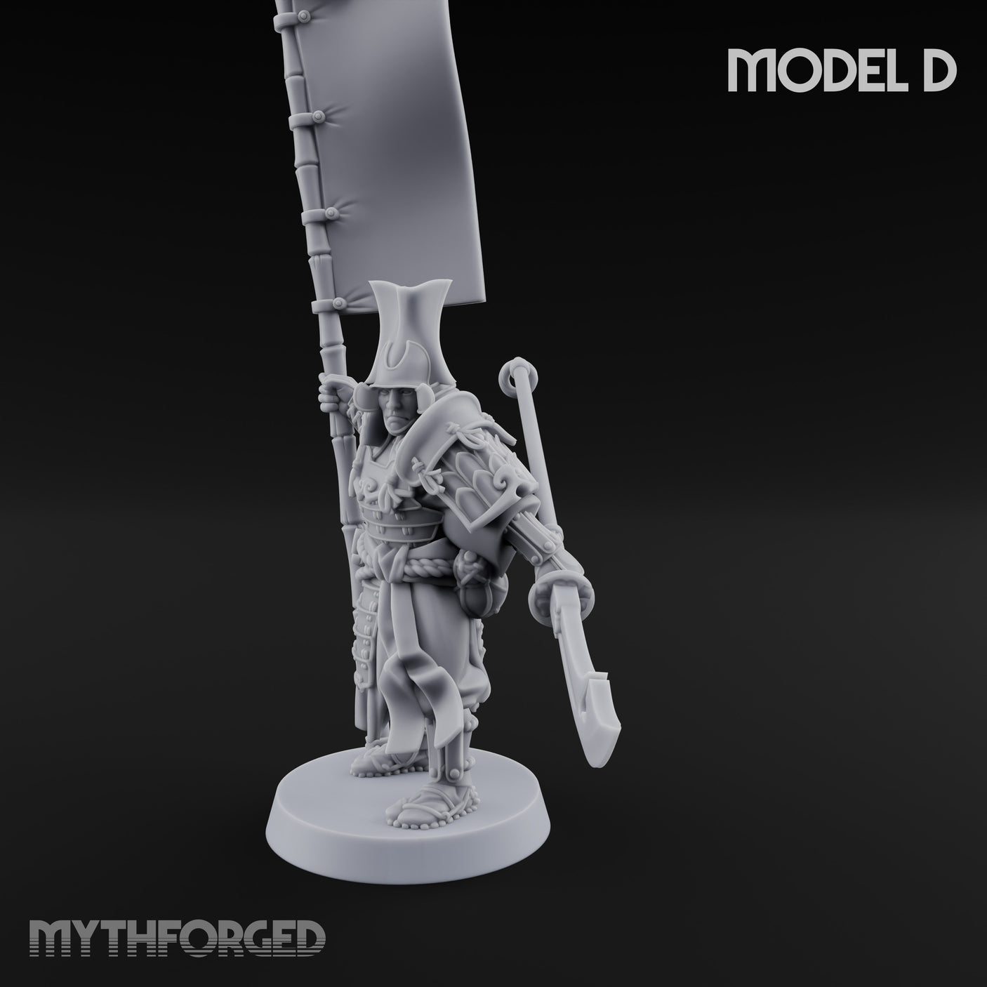 Glave Bearing Ashigaru Warrior D Miniature for Dungeons and Dragons, Pathfinder or other TTRPGs