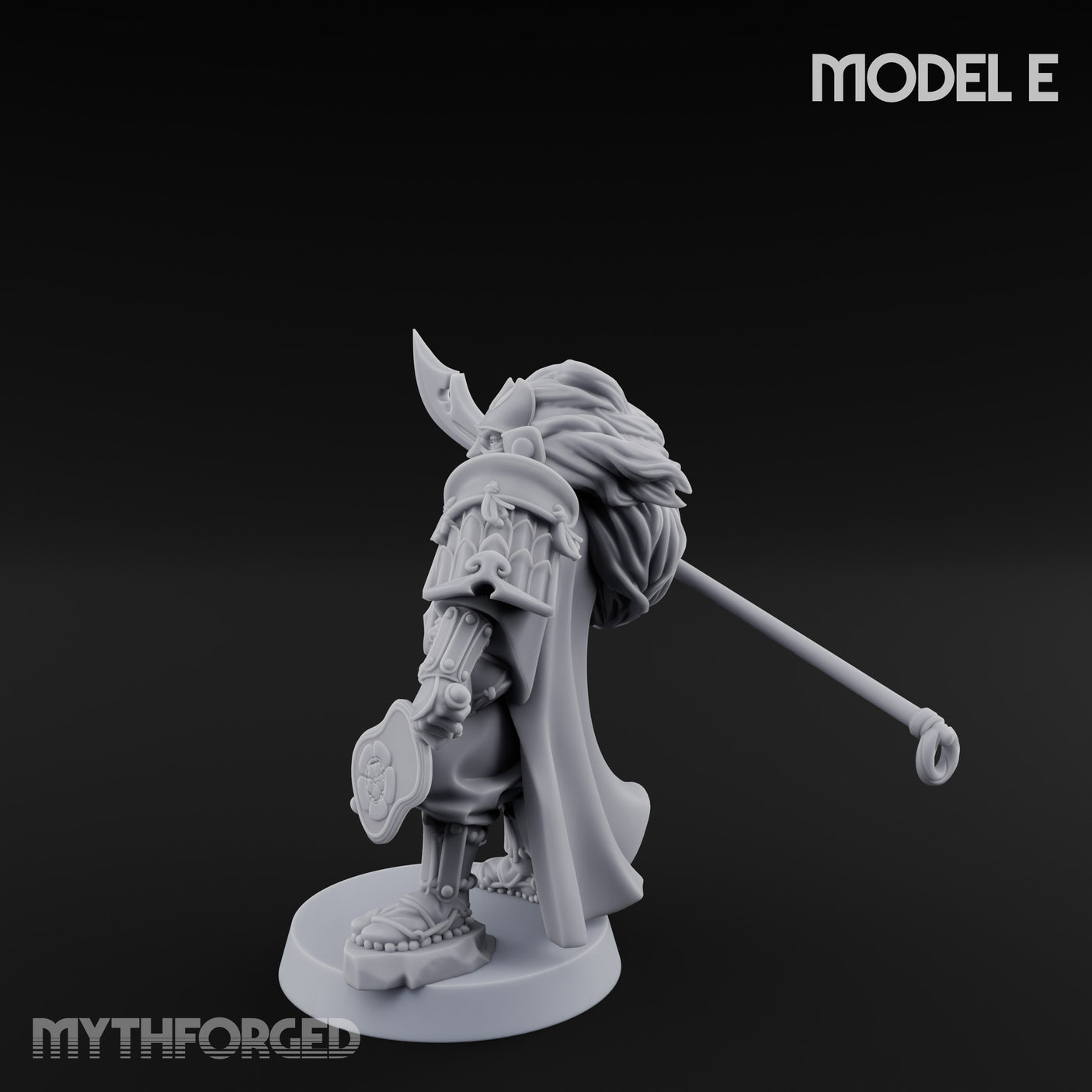 Glave Bearing Ashigaru Warrior E Miniature for Dungeons and Dragons, Pathfinder or other TTRPGs