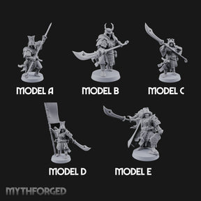 Glave Bearing Ashigaru Warriors Miniature for Dungeons and Dragons, Pathfinder or other TTRPGs