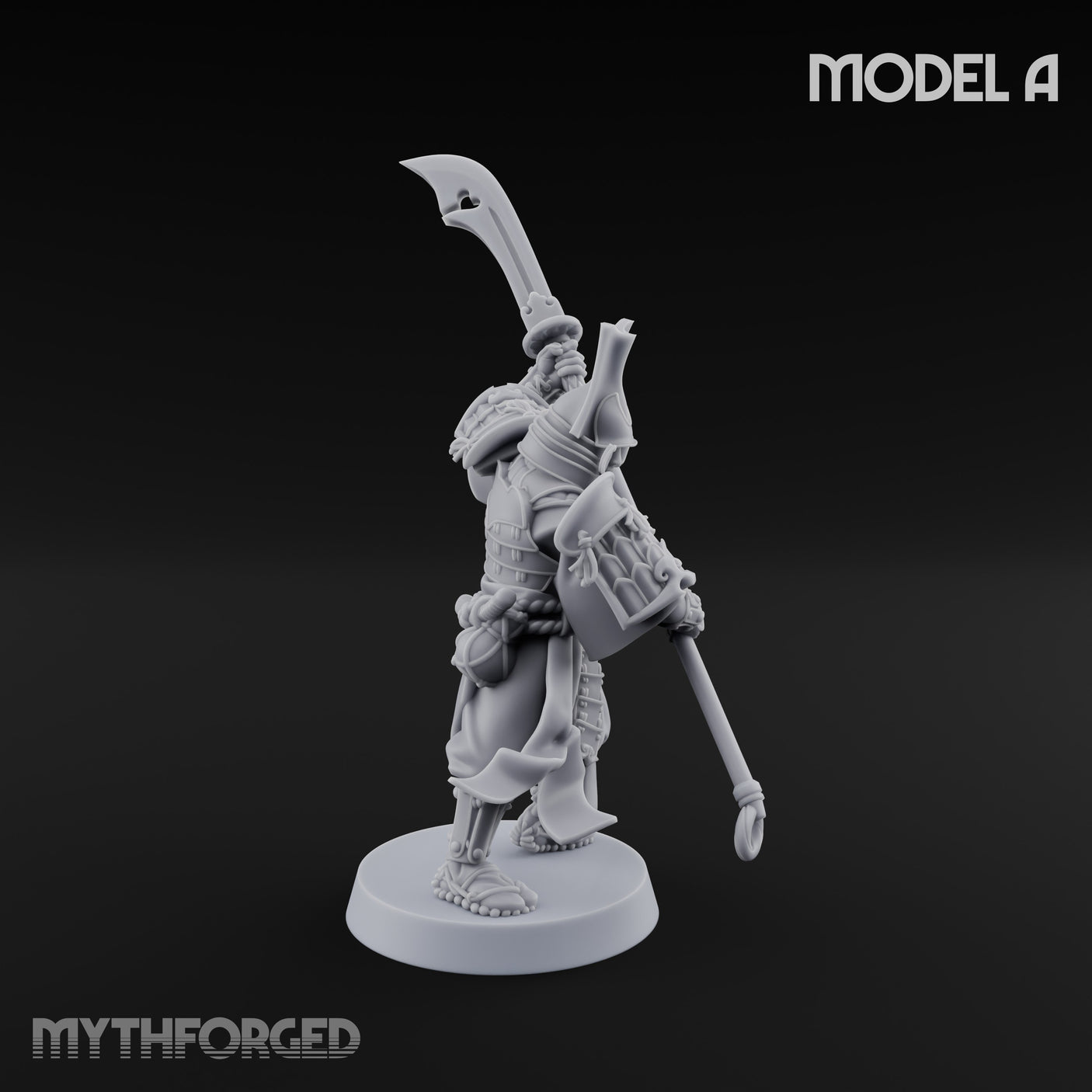 Glave Bearing Ashigaru Warriors Miniature for Dungeons and Dragons, Pathfinder or other TTRPGs
