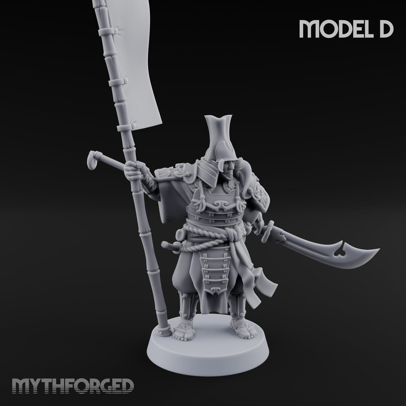 Glave Bearing Ashigaru Warriors Miniature for Dungeons and Dragons, Pathfinder or other TTRPGs