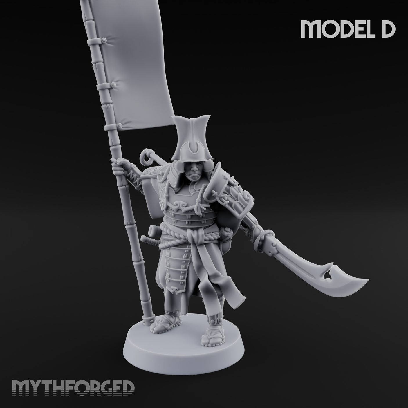Glave Bearing Ashigaru Warriors Miniature for Dungeons and Dragons, Pathfinder or other TTRPGs